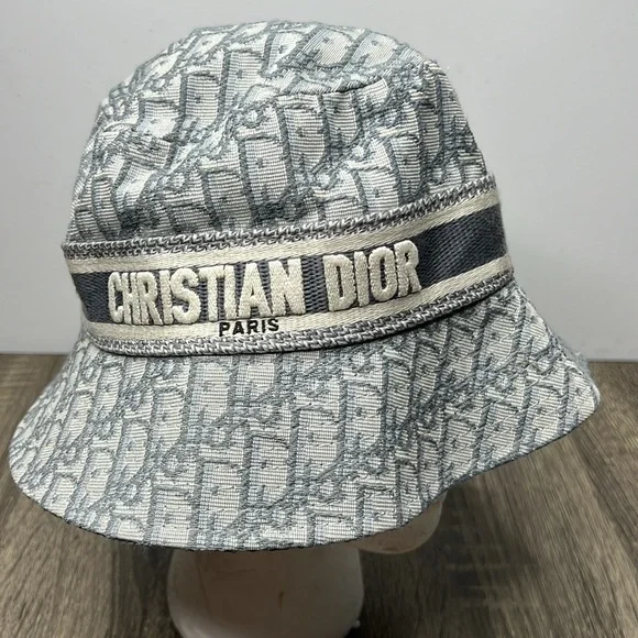 Christian Dior Oblique Bucket Hat Gray Grey Logo